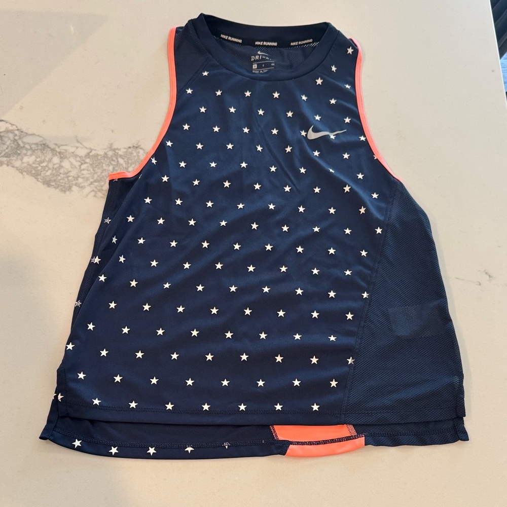 Nike Women's Navy Tank Top with PolkaDot Pattern-NWOT